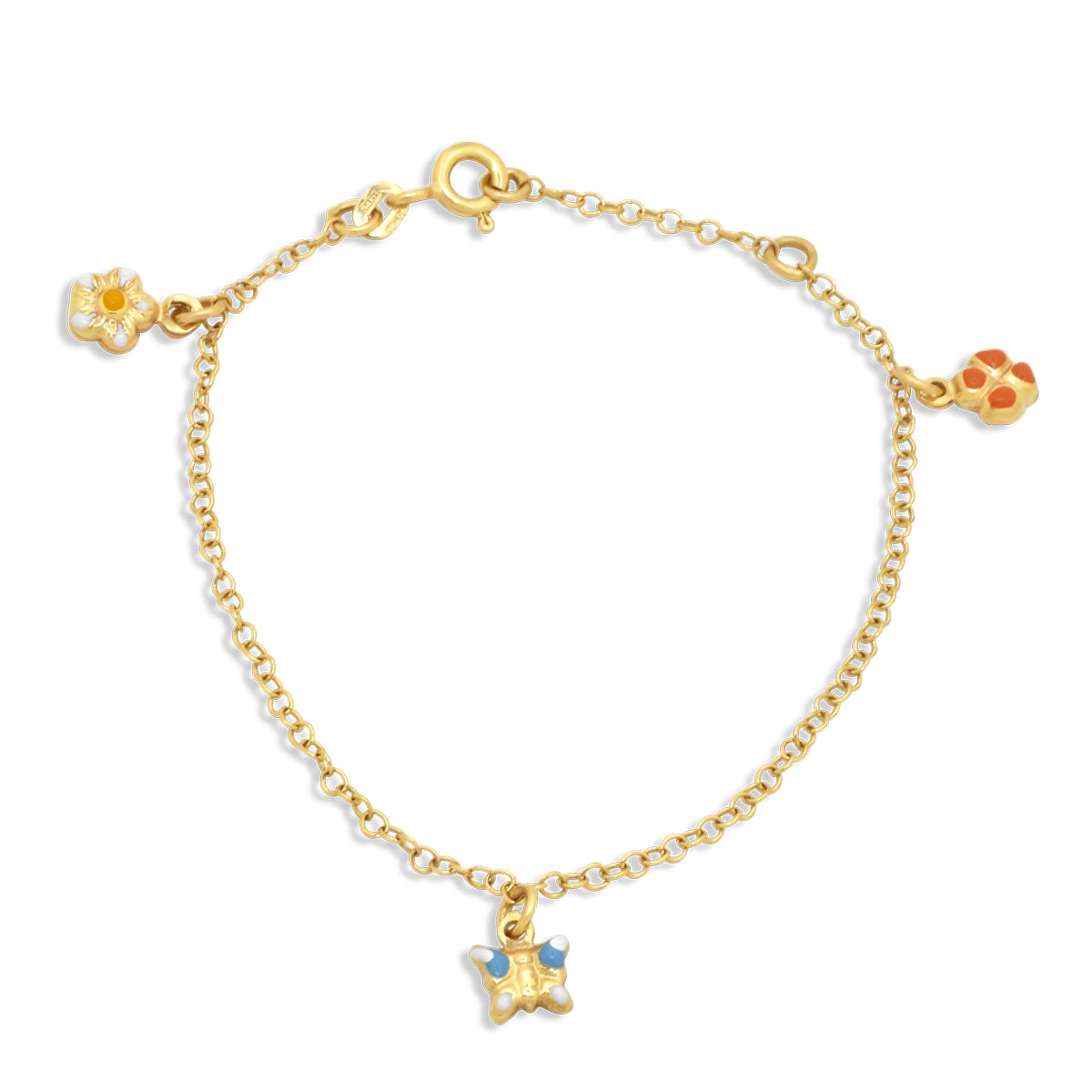 Χρυσό παιδικό βραχιόλι Κ14 με στοιχεία